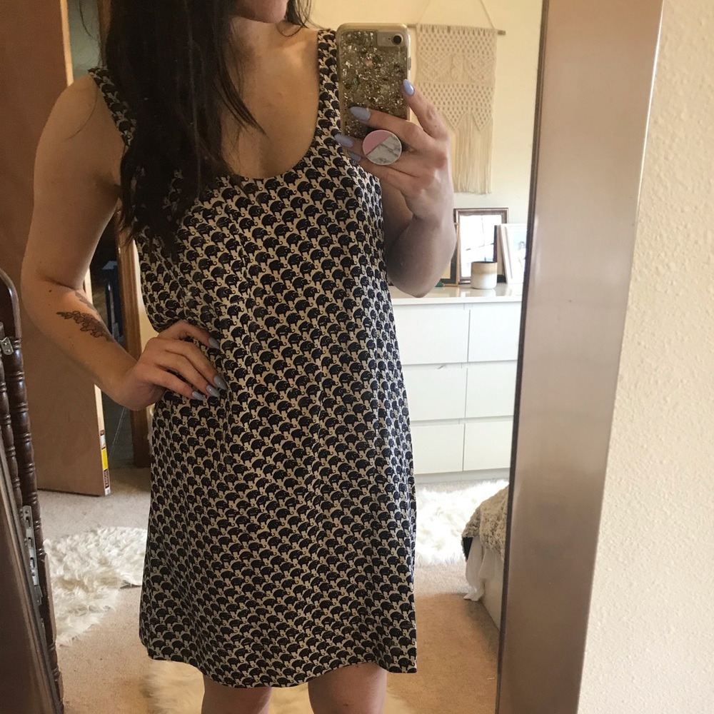 Joie Navy and White Printed Mini Dress